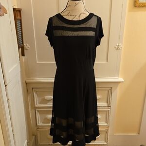 R&M Richards black knit and mesh dress Sz 12 🎁